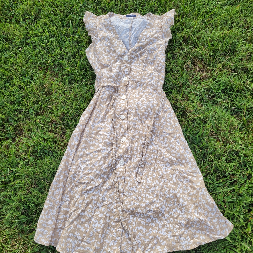 Tommy Hilfiger Tan Flutter Sleeve Sundress
